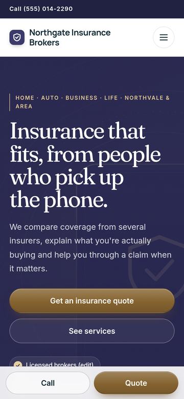 The Insurance brokers version on a phone
